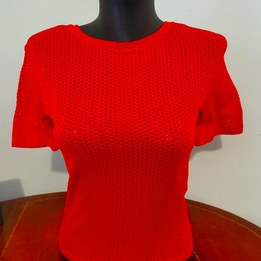 Zara knitted red top